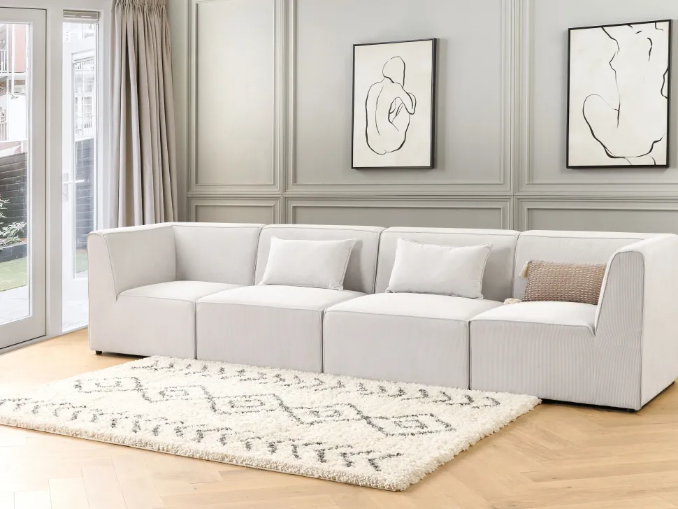 4 Seater Modular Jumbo Cord Sofa Off White Lemvig