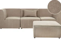 3 Seater Modular Jumbo Cord Sofa With Ottoman Taupe Lemvig