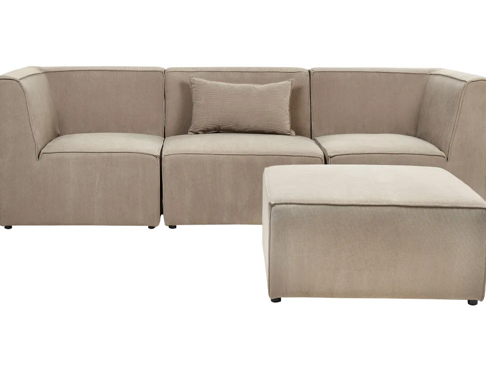 3 Seater Modular Jumbo Cord Sofa With Ottoman Taupe Lemvig