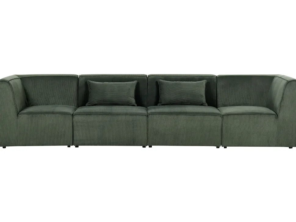 4 Seater Modular Jumbo Cord Sofa Dark Green Lemvig