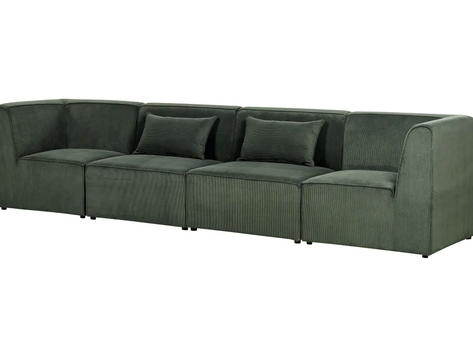 4 Seater Modular Jumbo Cord Sofa Dark Green Lemvig