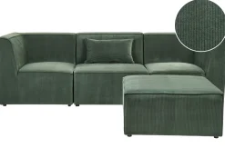 3 Seater Modular Jumbo Cord Sofa With Ottoman Dark Green Lemvig