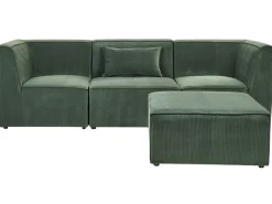 3 Seater Modular Jumbo Cord Sofa With Ottoman Dark Green Lemvig
