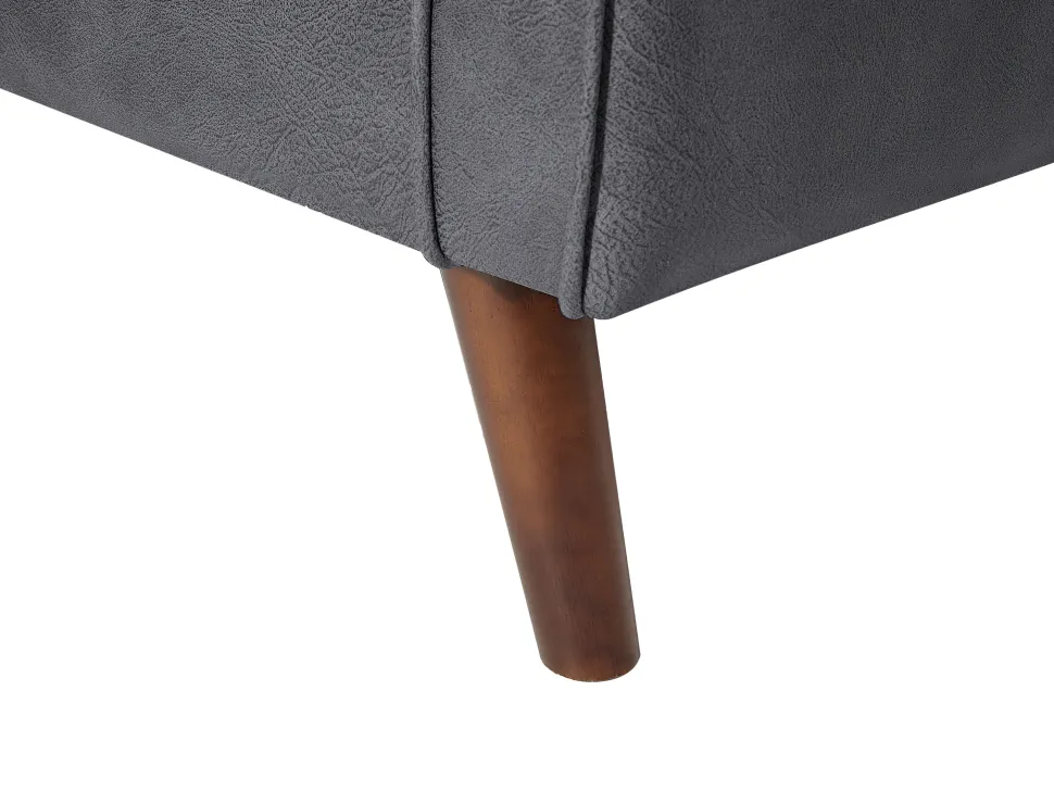 2 Seater Sofa Faux Leather Grey Lokka