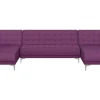 5 Seater U-Shaped Modular Fabric Sofa Purple Aberdeen
