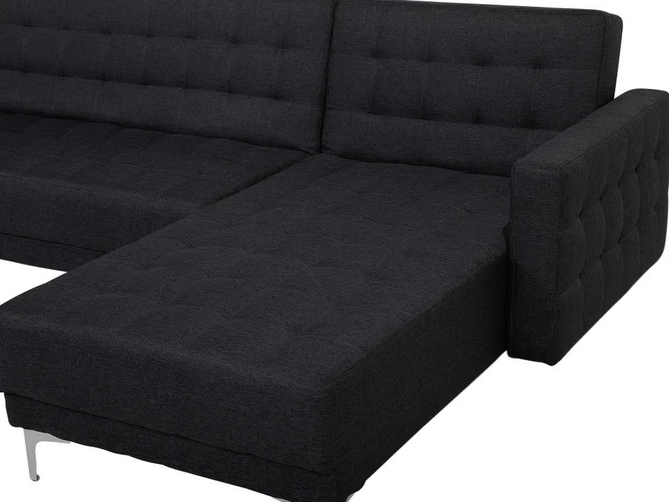 6 Seater U-Shaped Modular Fabric Sofa Graphite Grey Aberdeen