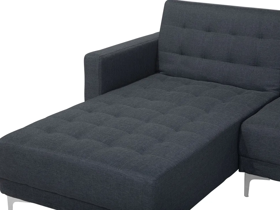 6 Seater U-Shaped Modular Fabric Sofa Dark Grey Aberdeen