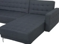 6 Seater U-Shaped Modular Fabric Sofa Dark Grey Aberdeen