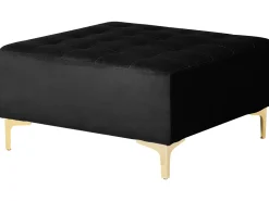 5 Seater U-Shaped Modular Velvet Sofa With Ottoman Black Aberdeen