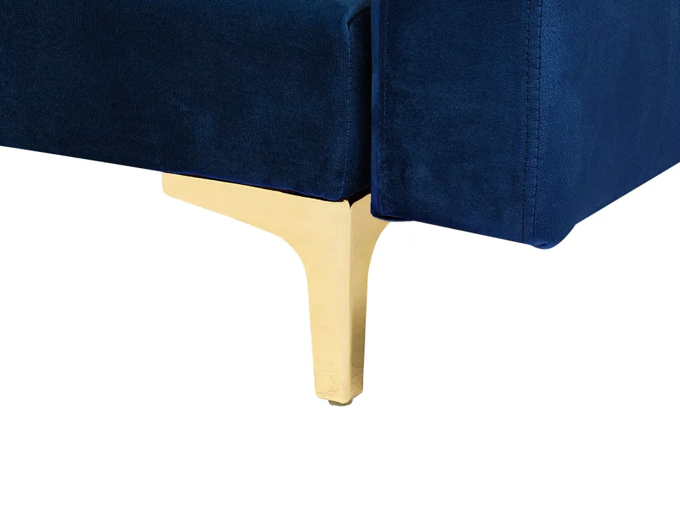 5 Seater U-Shaped Modular Velvet Sofa Navy Blue Aberdeen