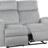 2 Seater Velvet Electric Recliner Sofa Light Grey Verdal