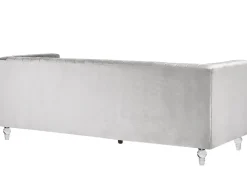 3 Seater Velvet Fabric Sofa Light Grey Arvika