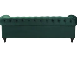 3 Seater Velvet Fabric Sofa Green Chesterfield
