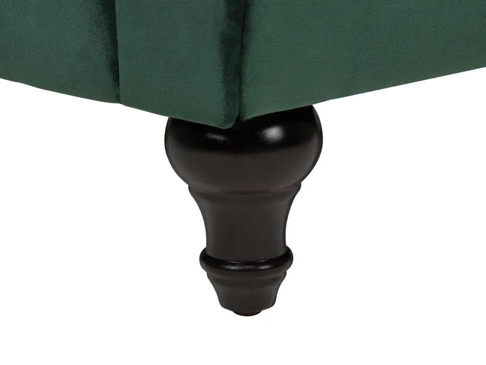 3 Seater Velvet Fabric Sofa Green Chesterfield