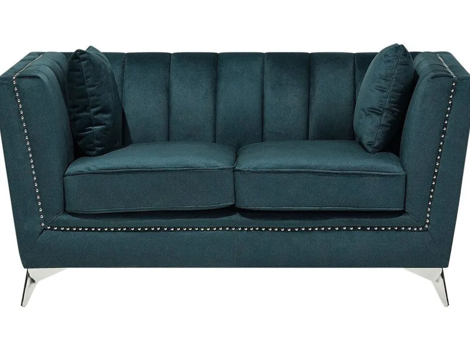 2 Seater Velvet Fabric Sofa Teal Gaula