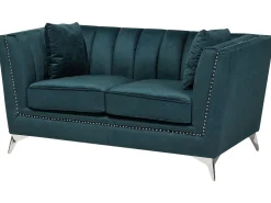 2 Seater Velvet Fabric Sofa Teal Gaula