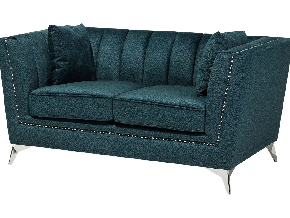 2 Seater Velvet Fabric Sofa Teal Gaula