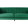 3 Seater Velvet Fabric Sofa Green Arvika