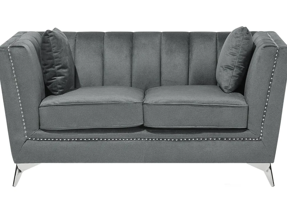 2 Seater Velvet Fabric Sofa Grey Gaula