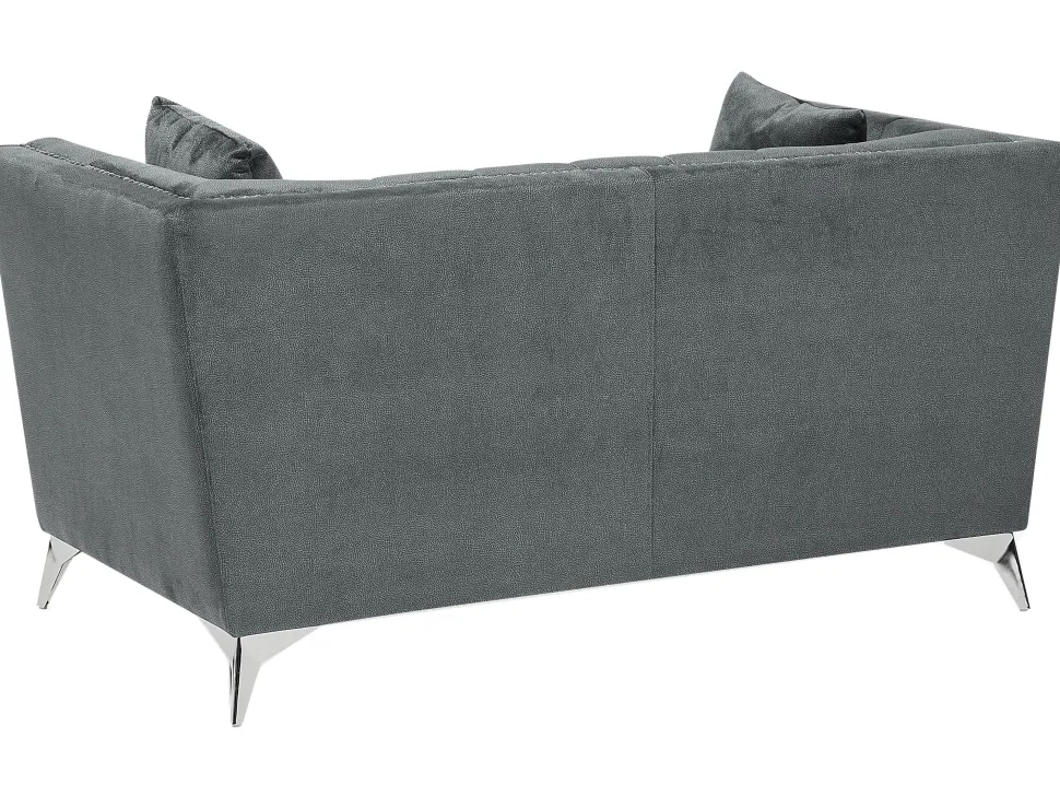 2 Seater Velvet Fabric Sofa Grey Gaula