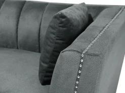 2 Seater Velvet Fabric Sofa Grey Gaula