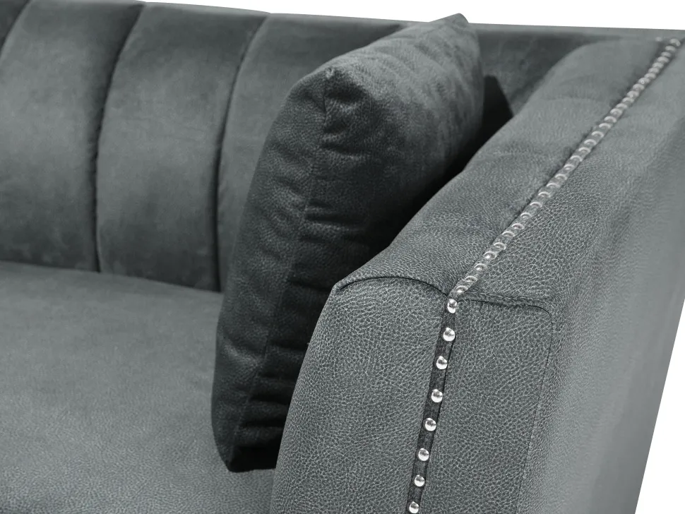 2 Seater Velvet Fabric Sofa Grey Gaula