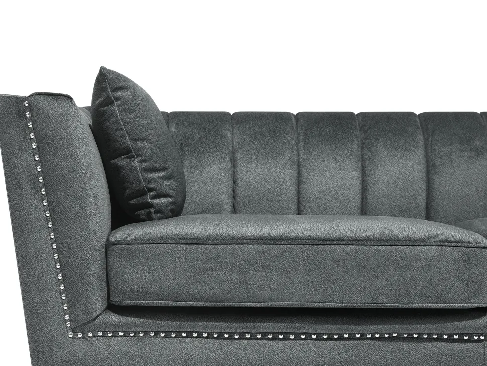 2 Seater Velvet Fabric Sofa Grey Gaula