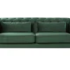 3 Seater Velvet Fabric Sofa Green Sletta