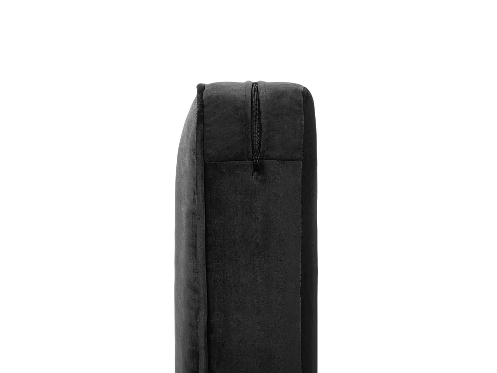 3 Seater Velvet Fabric Sofa Black Chesterfield