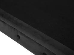 3 Seater Velvet Fabric Sofa Black Chesterfield
