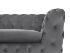 3 Seater Velvet Fabric Sofa Grey Sotra