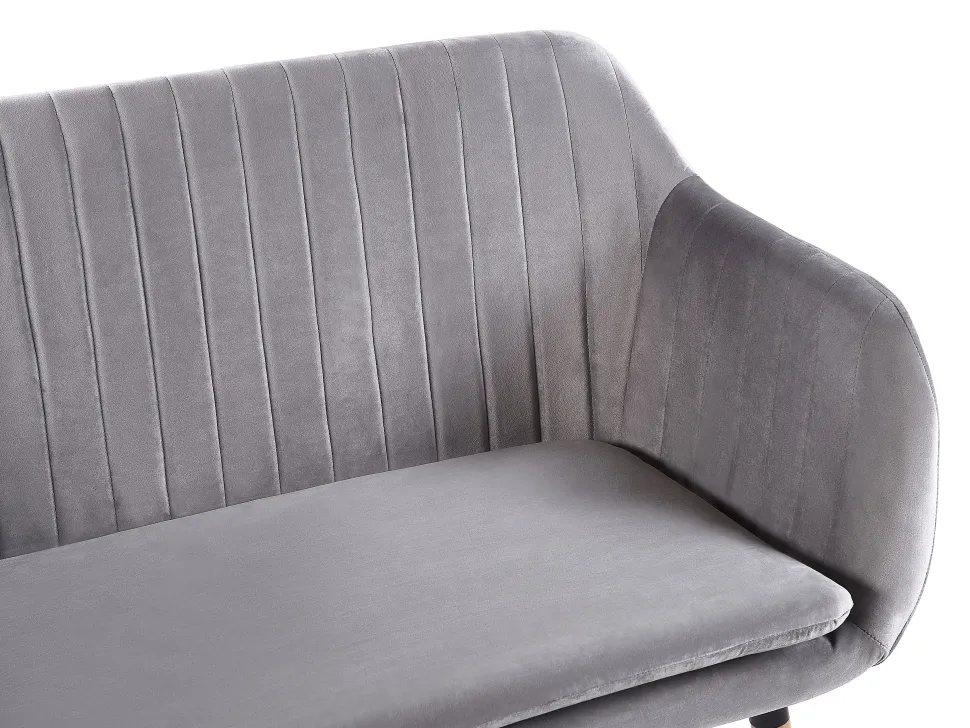 2 Seater Velvet Kitchen Sofa Grey Taby