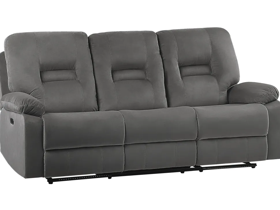 3 Seater Velvet Led Electric Recliner Sofa With Usb Port Grey Bergen