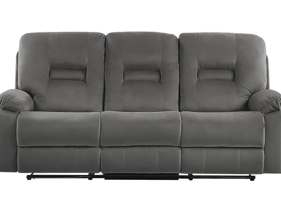 3 Seater Velvet Led Electric Recliner Sofa With Usb Port Grey Bergen