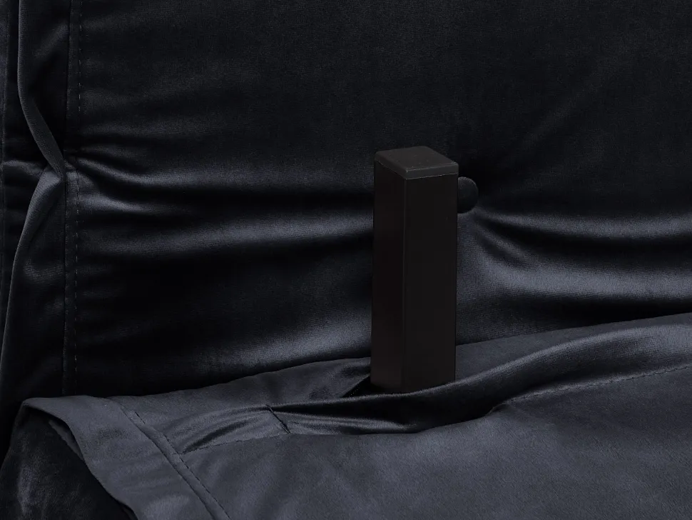 2 Seater Velvet Sofa Bed Black Vestfold