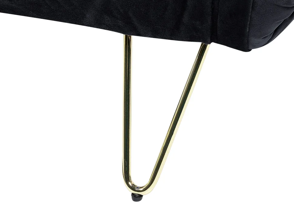 2 Seater Velvet Sofa Bed Black Vestfold