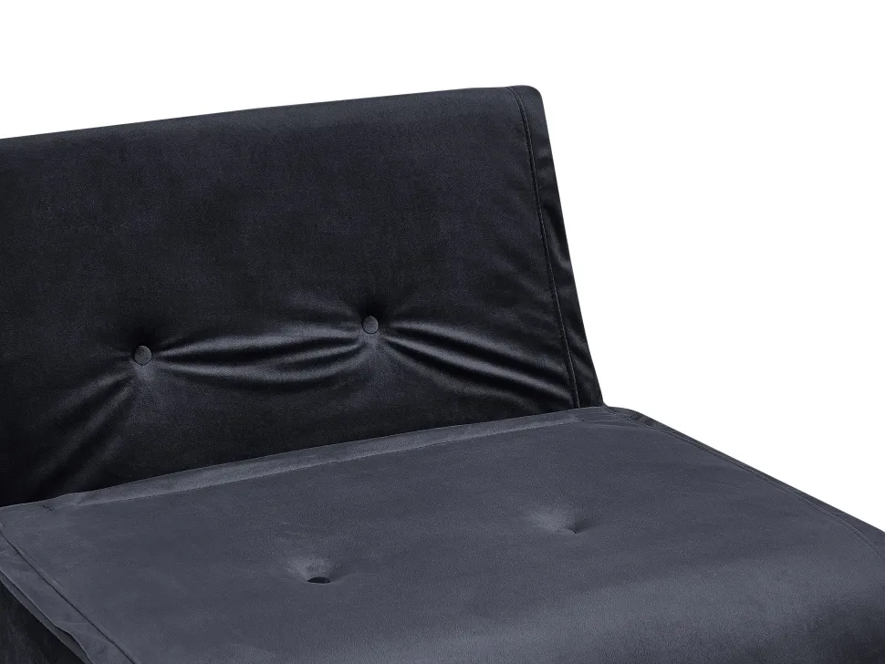 2 Seater Velvet Sofa Bed Black Vestfold