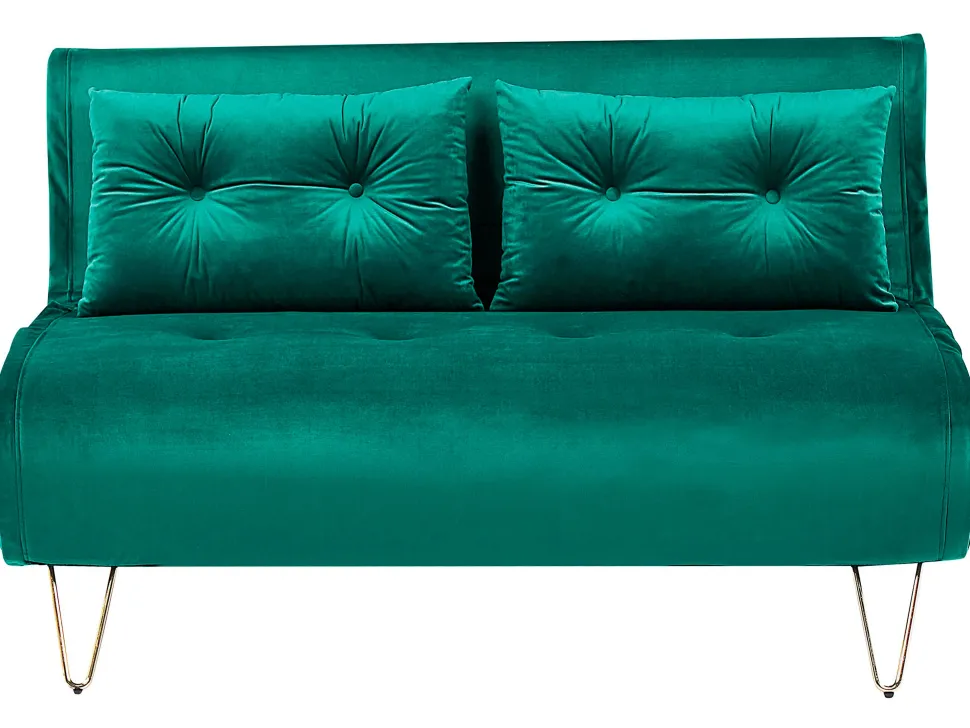 2 Seater Velvet Sofa Bed Dark Green Vestfold
