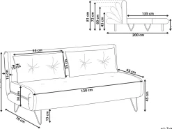 2 Seater Velvet Sofa Bed Dark Green Vestfold
