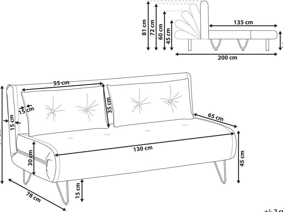 2 Seater Velvet Sofa Bed Dark Green Vestfold