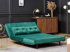 2 Seater Velvet Sofa Bed Dark Green Vestfold