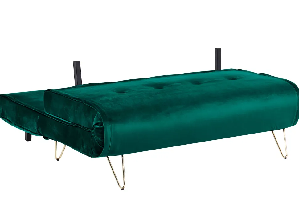 2 Seater Velvet Sofa Bed Dark Green Vestfold