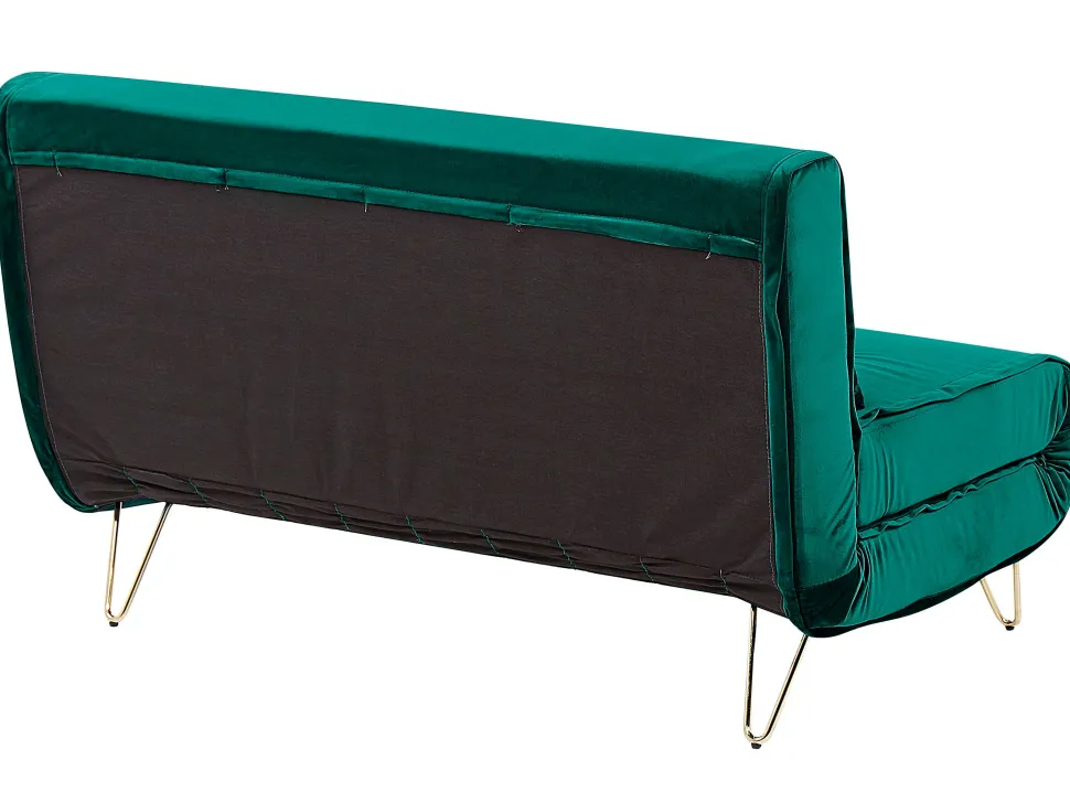 2 Seater Velvet Sofa Bed Dark Green Vestfold