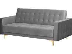 3 Seater Velvet Sofa Bed Grey Aberdeen