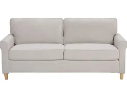 3 Seater Velvet Sofa Beige Ronneby
