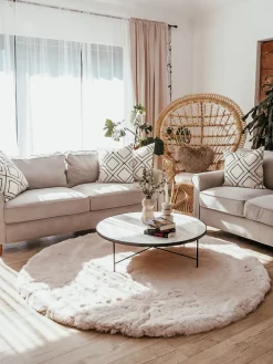 3 Seater Velvet Sofa Beige Ronneby