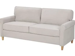 3 Seater Velvet Sofa Beige Ronneby