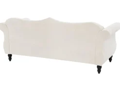 3 Seater Velvet Sofa Beige Skien
