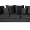 3 Seater Velvet Sofa Black Bornholm