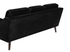 3 Seater Velvet Sofa Black Lokka